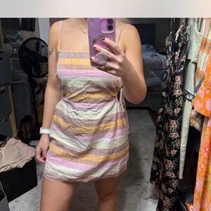 American Eagle Outfitters Pastel Striped Mini Dress